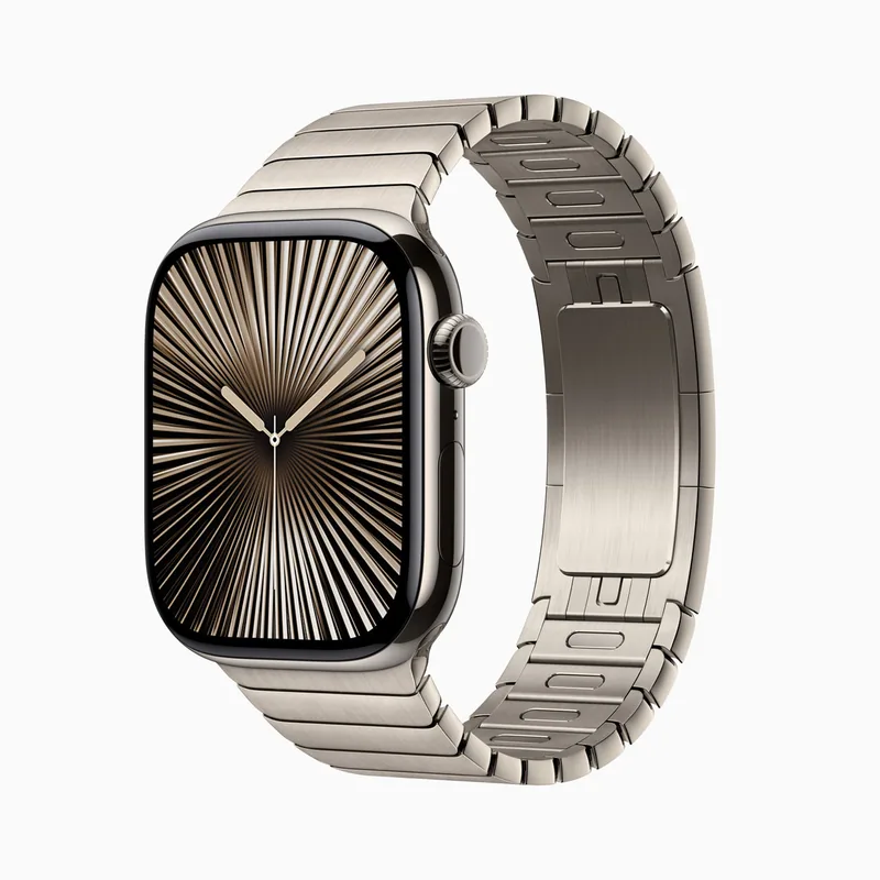 Apple Watch Series 10, Natur Gehäuse, Metallgliederarmband
