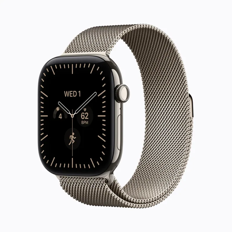 Apple Watch Series 12, Natur Gehäuse, Natürliches Milanese Loop