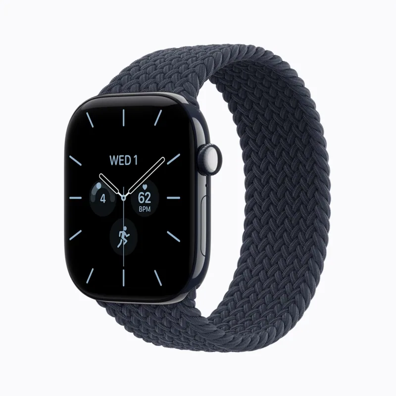 Apple Watch Series 12, Nachtblau Gehäuse, Marineblaues Braided Solo Loop