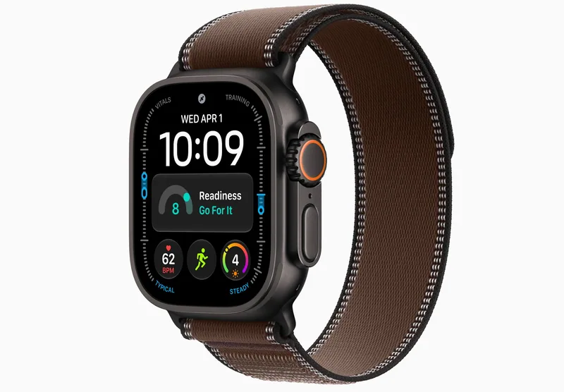 Apple Watch Ultra 4 49mm, Schwarz Gehäuse, Dunkelumbra Trail Loop