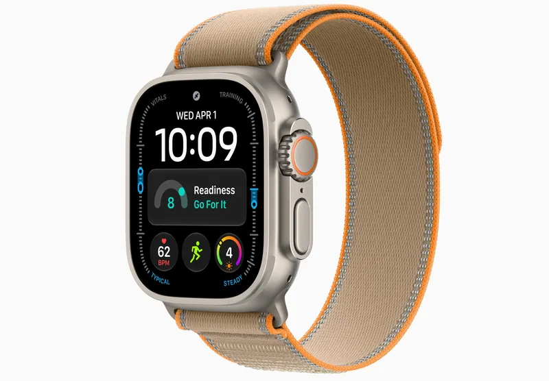 Apple Watch Ultra 4 49mm, Natur Gehäuse, Sandfarbenes Trail Loop