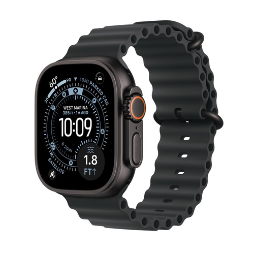 Apple Watch Watch Ultra 3, Black Titanium / Black Ocean Band