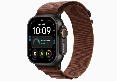 Apple Watch Watch Ultra 4, Black Titanium / Burgundy Alpine Loop