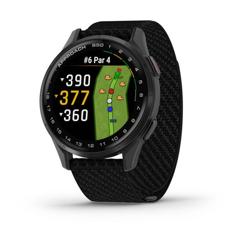 Garmin Approach S50, Slate Aluminum Bezel with Black ComfortFit Nylon Band