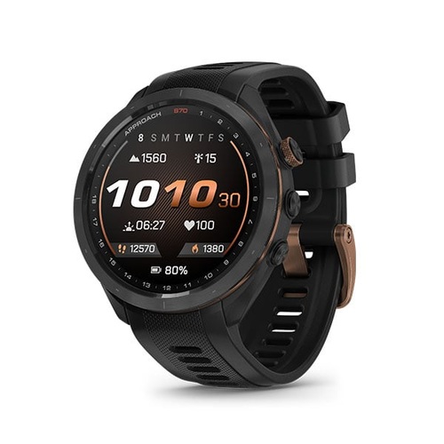 Approach S70 - 47 mm, Bronze Bezel with Black Silicone Band