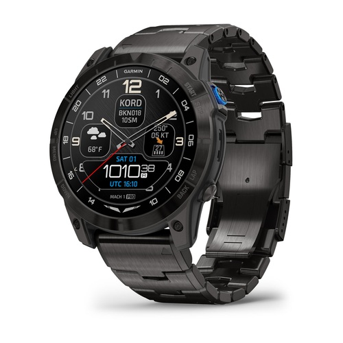Garmin D2 Mach 1 Pro, Carbon Gray DLC Titanium / Vented Titanium Bracelet