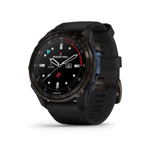 Descent Mk3i – 51mm, Carbon Gray DLC Titanium with Black Silicone Band