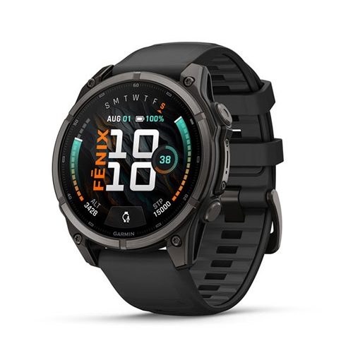 fēnix 9 – 47 mm, Carbon Gray DLC Titanium with Black Silicone Band