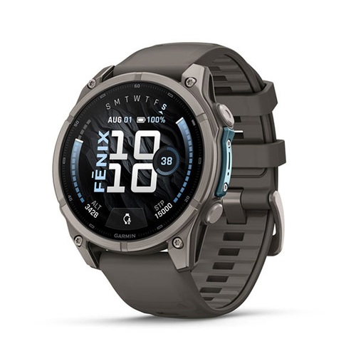 fēnix 9 – 47 mm, Titanium with Pebble Gray Silicone Band