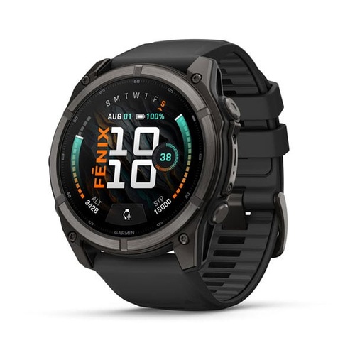 fēnix 9 – 51 mm, Carbon Gray DLC Titanium with Black Silicone Band