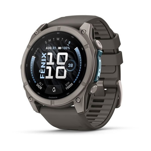 fēnix 9 – 51 mm, Titanium with Pebble Gray Silicone Band