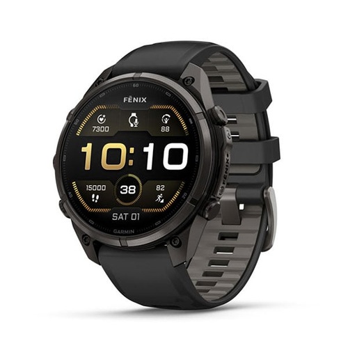 fēnix 9 Pro – 47 mm, Carbon Gray DLC Titanium with Black/Pebble Gray Silicone Band
