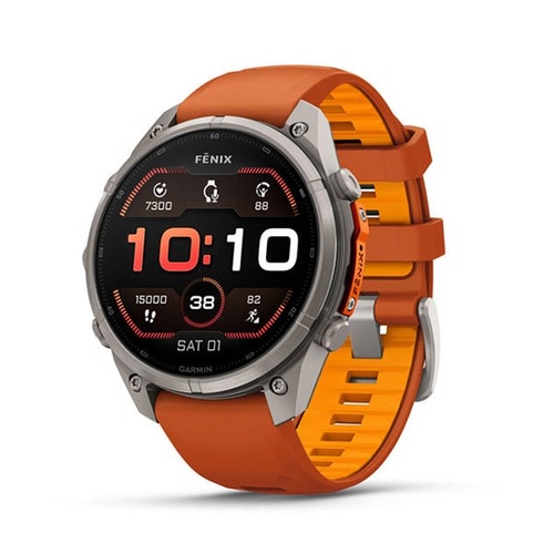 fēnix 9 Pro – 47 mm, Titanium with Autumn Orange/Spark Orange Silicone Band