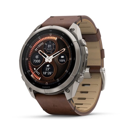 fēnix 9 Pro – 51 mm, Titanium with Walnut Leather Band
