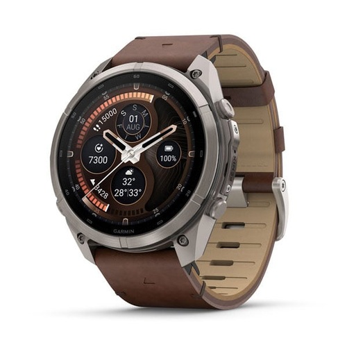 fēnix 9 Pro – inReach, 51 mm, Titanium with Walnut Leather Band