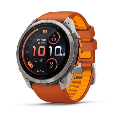 fēnix 9 Pro – inReach, 51 mm, Titanium with Autumn Orange/Spark Orange Silicone Band