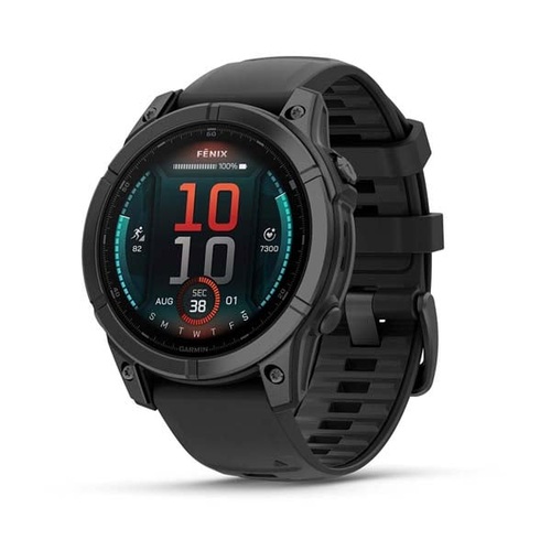 Garmin fēnix E – 47 mm, AMOLED, Slate Gray Steel with Black Silicone Band