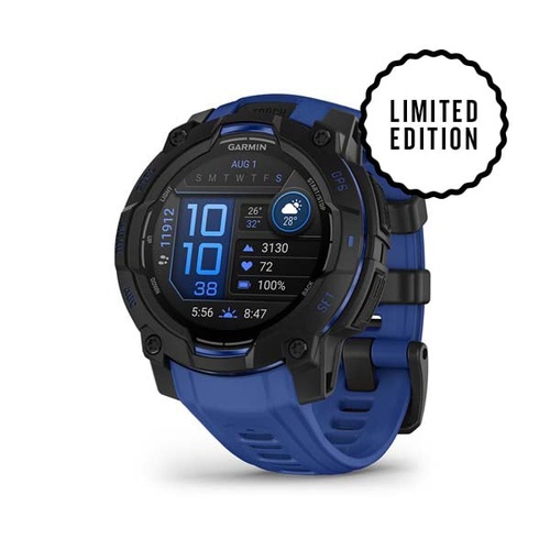 Instinct 3 – 45 mm, AMOLED, Black with Bolt Blue/Black Band