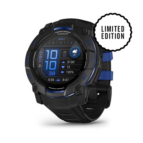 Instinct 3 – 50 mm, AMOLED, Black with Black/Bolt Blue Band