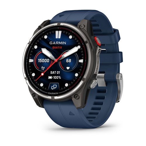 Garmin quatix 8 Pro AMOLED, Titanium / Blue Silicone