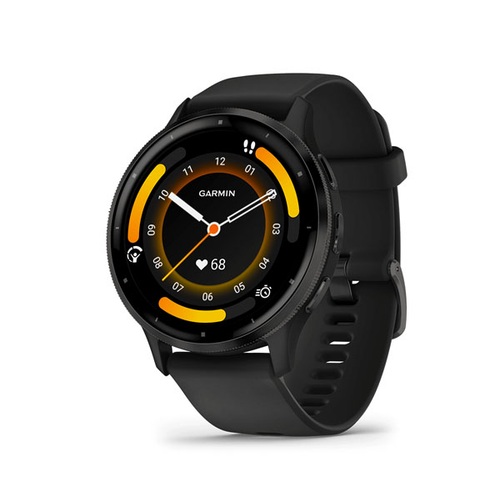 Garmin Venu 3, Slate Stainless Steel Bezel with Black Case