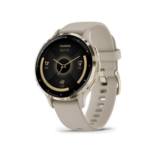 Venu 3S, Cream Gold Stainless Steel Bezel with French Gray Case