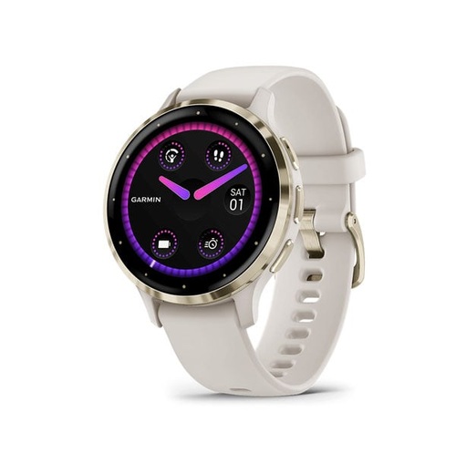 Venu 3S, Cream Gold Stainless Steel Bezel with Ivory Case