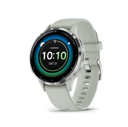 Venu 3S, Silver Stainless Steel Bezel with Sage Gray Case