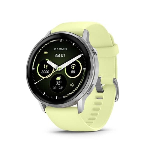 Venu 4 – 45 mm, Silver with Citron Silicone band
