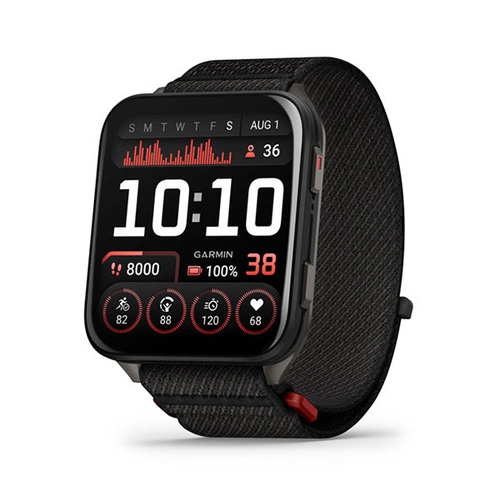 Garmin Venu X1, Black with Slate Titanium Caseback and Black ComfortFit Nylon Band