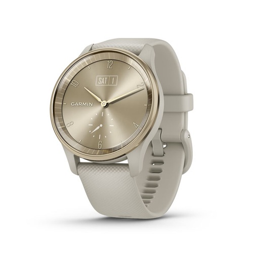 vívomove Trend, Cream Gold Stainless Steel Bezel with French Gray Case and Silicone Band